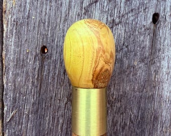 Red Oak & Mulberry Walking Cane – Brass Reinforced – 38 3/4"