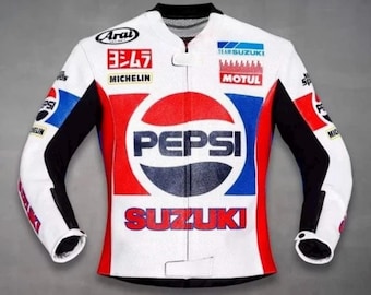 Chaqueta de moto Suzuki Pepsi MotoGP para hombre. Chaqueta de moto de carreras con protección CE.