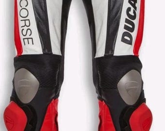 Ducati Motorcycle Leather Riding Pants Motorbike Racing Trouser All Sizes