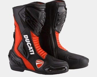 Buty motocyklowe skórzane Ducati Racing Men, czarne