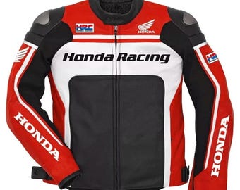 Jaqueta de couro para motociclismo Honda HRC masculina