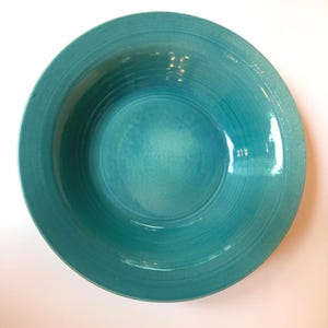Cuenco de cerámica color verde azulado hecho a mano – Alan & Donna Podesto Sonoma County Studio Pottery (2004)