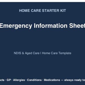 Informationsblad för nödsituationer | NDIS och äldreomsorg | Stödarbetare | Snabbreferens | Direktnedladdning