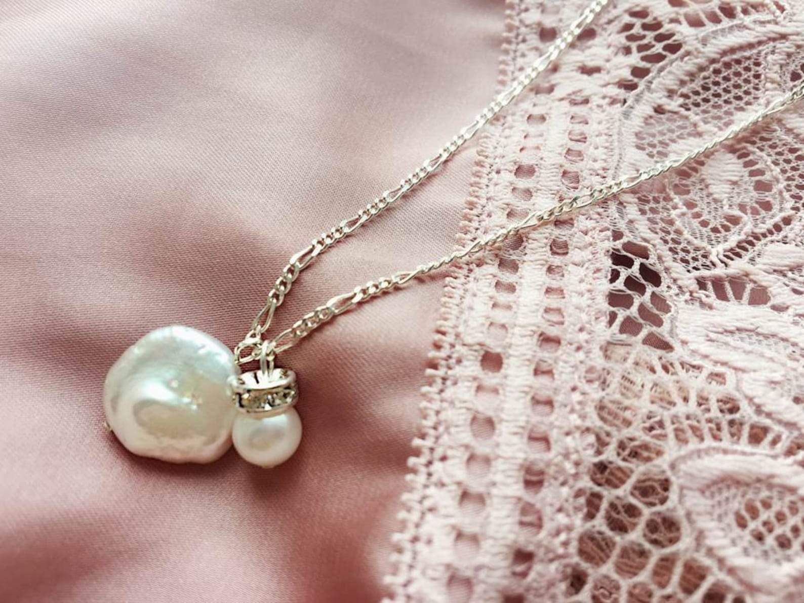 AMELIE Pure Pearl Pendant With Charm Charm Pendant Etsy UK