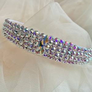 SILVIAN / Swarovski Crystal Headband, Diadema de declaración, Tiara de boda, Tiara nupcial, Cabello nupcial, Diadema nupcial, Boda, novia a medida