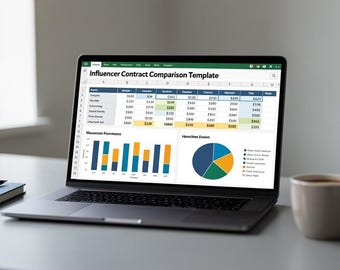 Influencer Contract Comparison Template Excel Template | contract | Creator Spreadsheet | Digital Download