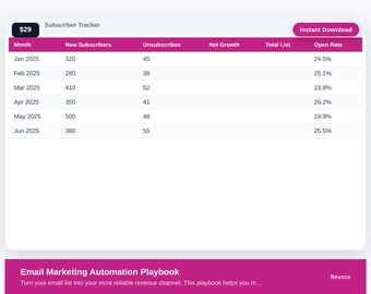 Email Marketing Automation Playbook Excel Template | Email Sequence Planner | Newsletter Strategy | Campaign Tracker | Digital Download