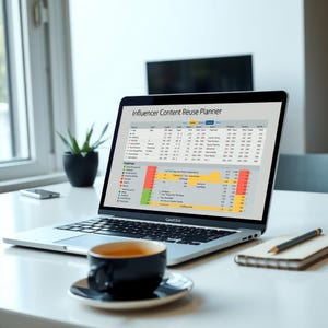 Influencer Content Reuse Planner Excel Template | content reuse | Creator Spreadsheet | Digital Download
