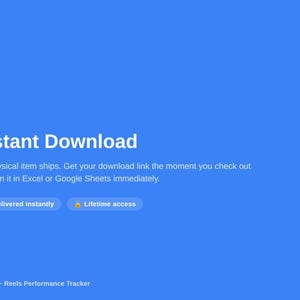 Strumento di monitoraggio delle prestazioni di Reels / Modello Excel per l'analisi dei contenuti dei creatori / Statistiche di Instagram e TikTok / Download digitale immagine 6