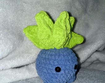 Crochet Chenille stuffed plushie Oddish amigurumi