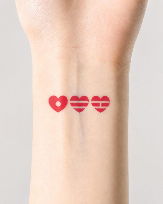 Arirang Heart Temporary Tattoo, Matching Concert Tattoo, OT7 Army