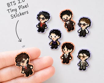 BTS Arirang 2.0 Tiny Pixel Sticker Pack | Funny Kpop Meme Stickers | Cute Bangtan Outfit Sticker | ARMY Gift | Laptop Vinyl Sticker
