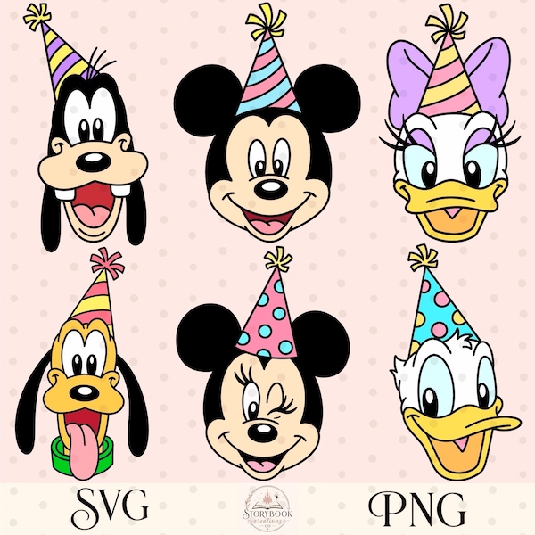 Mouse And Friends Birthday Layered SVG PNG |  Easy Cut File | Digital Download