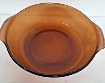 Bol para servir/mezclar de cristal Anchor Hocking/Fire King color marrón ámbar