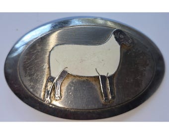 Vintage Metal Suffolk Sheep belt buckle