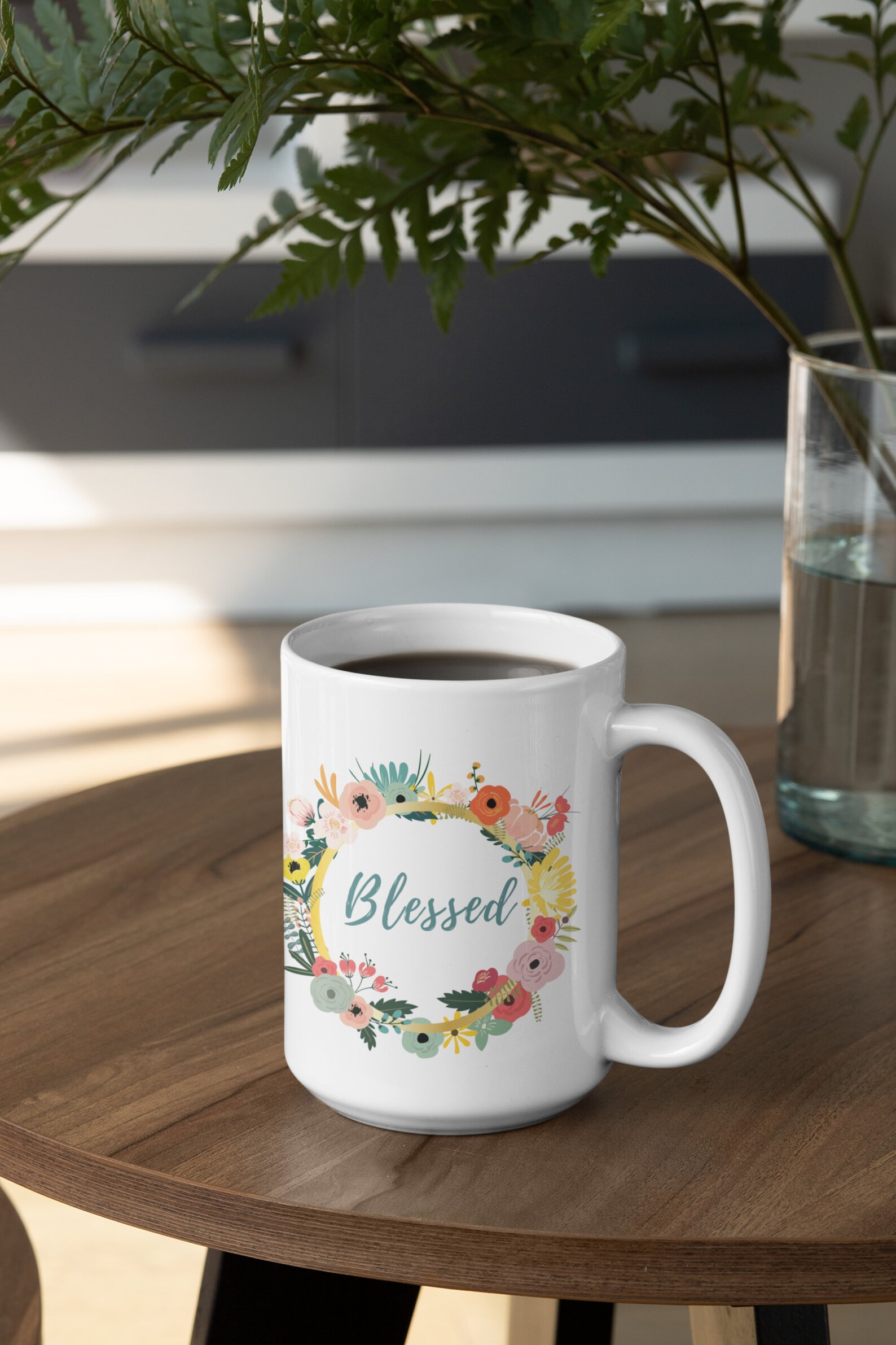 Blessed Mug With Flowers Gift for Her Inspired Gift Coffee Etsy