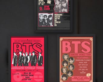 Arirang World Tour Concert Print |  BTS Surprise Song Poster | Arirang Tour Wall Art | Music Decor