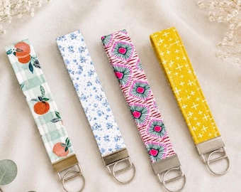 Handmade Cotton Wristlet Keychain: 6" Durable On-the-Go Essentials Holder