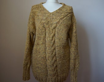 Mustard colour Knit Cardigan, Oversized Shrug, Warm Sweater, Cozy Knit Cardigan,  Warm Sweater