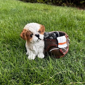 Dog Garden Statue,Resin Plant Pot,Puppy Bucket Planter,Golf Bag Planter, Garden Plant Pot,Indoor & Outdoor Plant Decor,Dog Lover Gifts