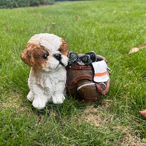 Ensemble de jardinière pour chiot, sac de golf et seau en métal pour chien, pot de fleur en résine, pot de succulentes, cadeau commémoratif pour animal de compagnie, décoration de pelouse de jardin extérieur, cadeau pour amoureux des chiens