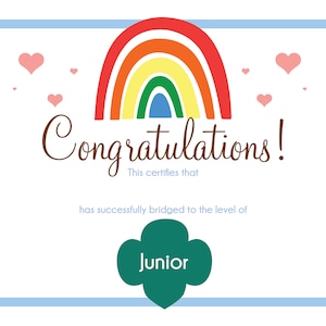 Girl Scout Bridging Certificate