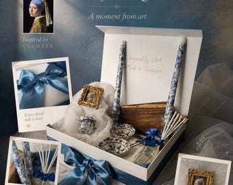 Elegant Vermeer Gift Box, Mom Birthday, Women Anniversary, Housewarming, Unique Home Decor, Wall Art, Bridesmaid, Romantic Table Accessories