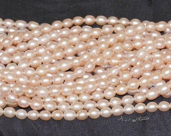 Freshwater Pearl 4.5mm natural Pink Oval A - 16" Strand