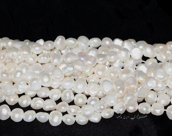 Freshwater Pearl White 8-10mm Nugget - 16" Strand