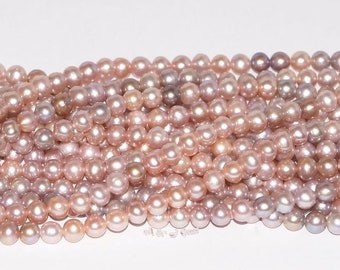 Freshwater Pearl Natural Pink 5.5-6mm Round AAA Quality - 16" Strand