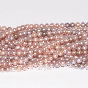 Freshwater Pearl Natural Pink 5.5-6mm Round AAA Quality 16 Strand image 1