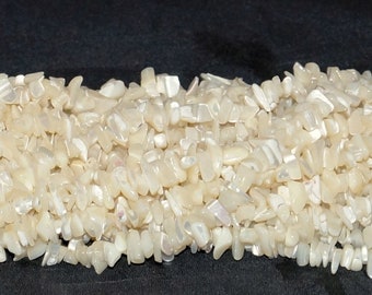 Mother of Pearl Chip Beads - 33" Strand