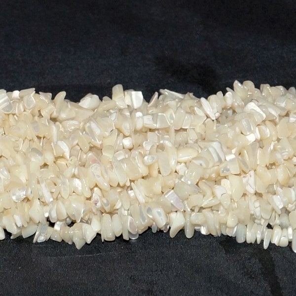 Mother of Pearl Chip Beads - 33" Strand
