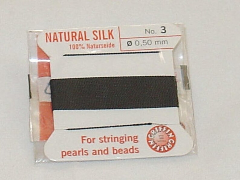 Silk Thread Griffin Bead Cord With Needle Size 3 0.50mm Etsy