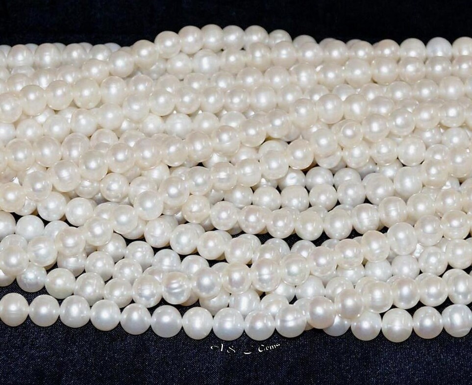 Freshwater Pearl White 6.5-7mm Round - 16" Strand