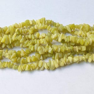 Olive Jade Chip Gemstone Bead - 32&quot; Strand