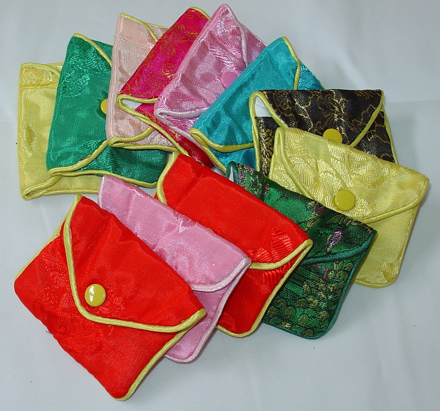 Multicolor Chinese Silk Chinese Silk Jewelry Bags Organizer 10cm