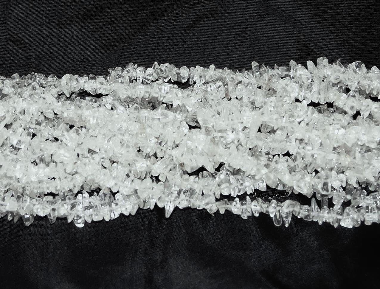 Natural Rock Crystal Chip Gemstone Beads - 33" Strand
