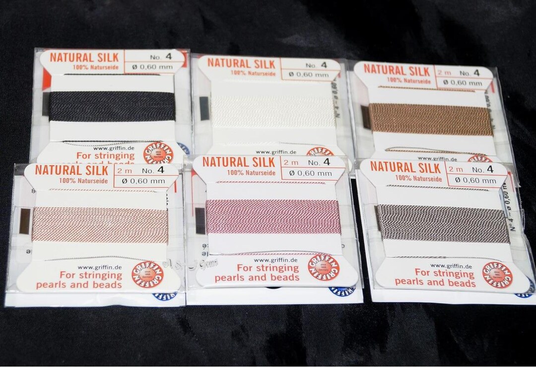 Silk Thread, Griffin Bead Cord With Needle, Size 4 0.60mm 1 Card Etsy