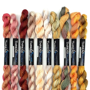 ThreadworX Golden Rust Collection - 10 Colors Variegated Embroidery Floss Bundle