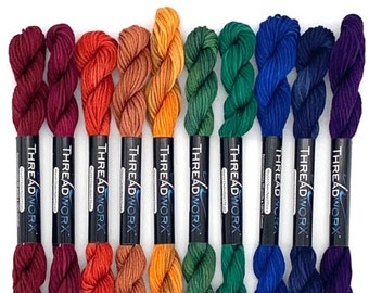ThreadworX Rainbow Sunset Collection - 10 Colors Variegated Embroidery Floss Bundle