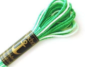Anchor 1213 Variegated Embroidery Floss Creme De Menthe Ombre