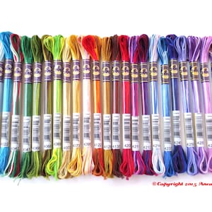 DMC Variegated Embroidery Floss - 24 Newer Color Collection Bundle