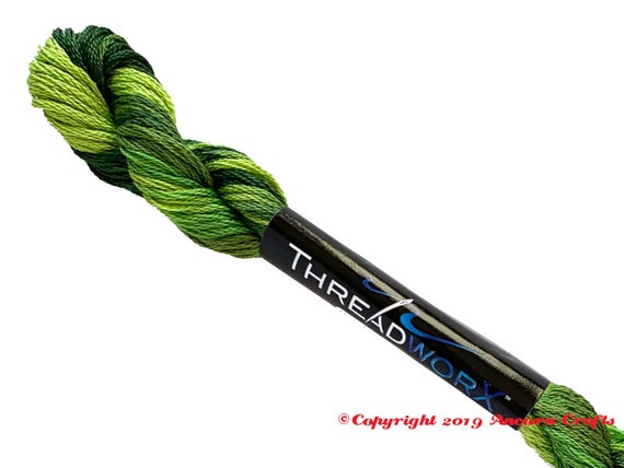 ThreadworX 1047 Variegated Embroidery Floss Tropical Green