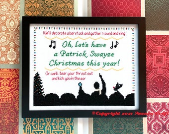 MST3K Patrick Swayze Christmas Cross Stitch Pattern PDF