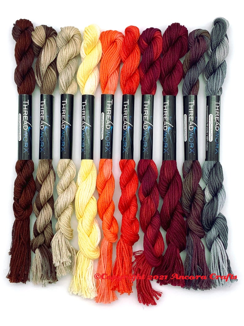 Threadworx 1089 Variegated Embroidery Floss Bleeding Hearts Etsy