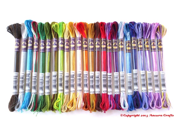 DMC-28、DMC-29、DMC-30、DMC-31 コンプリート まとめ売り DMC Variegated Embroidery Floss - 24 Newer Color Collection Bundle