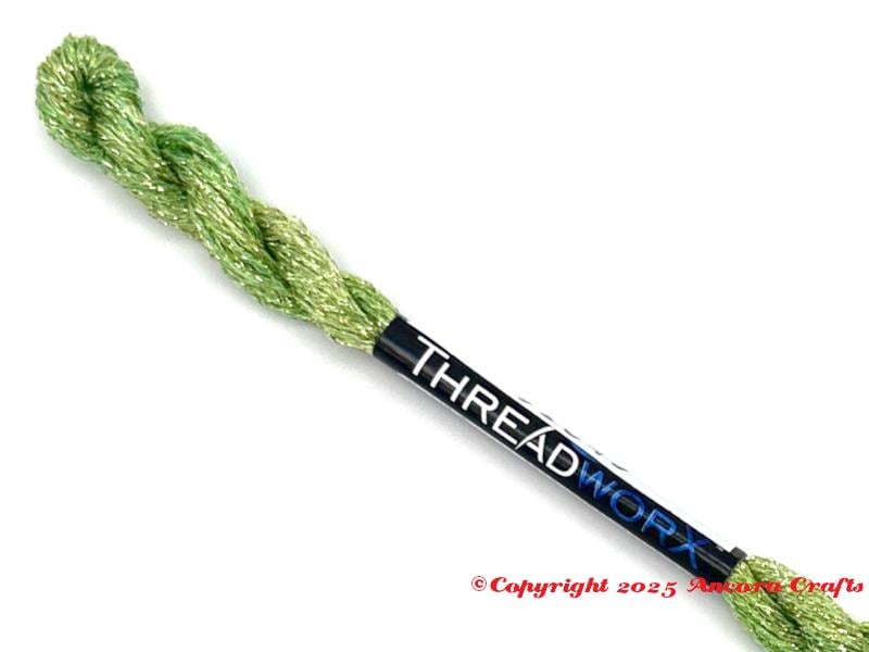ThreadworX Metallic Thread - 1045 Lemon Lime 41045 71045 91045