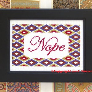 Nope Cross Stitch Pattern Kilim PDF