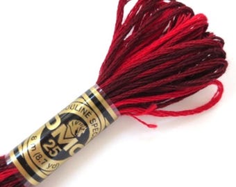 DMC 115 Variegated Embroidery Floss Garnet Shaded Ombre